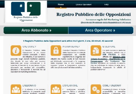 registro delle opposizioni